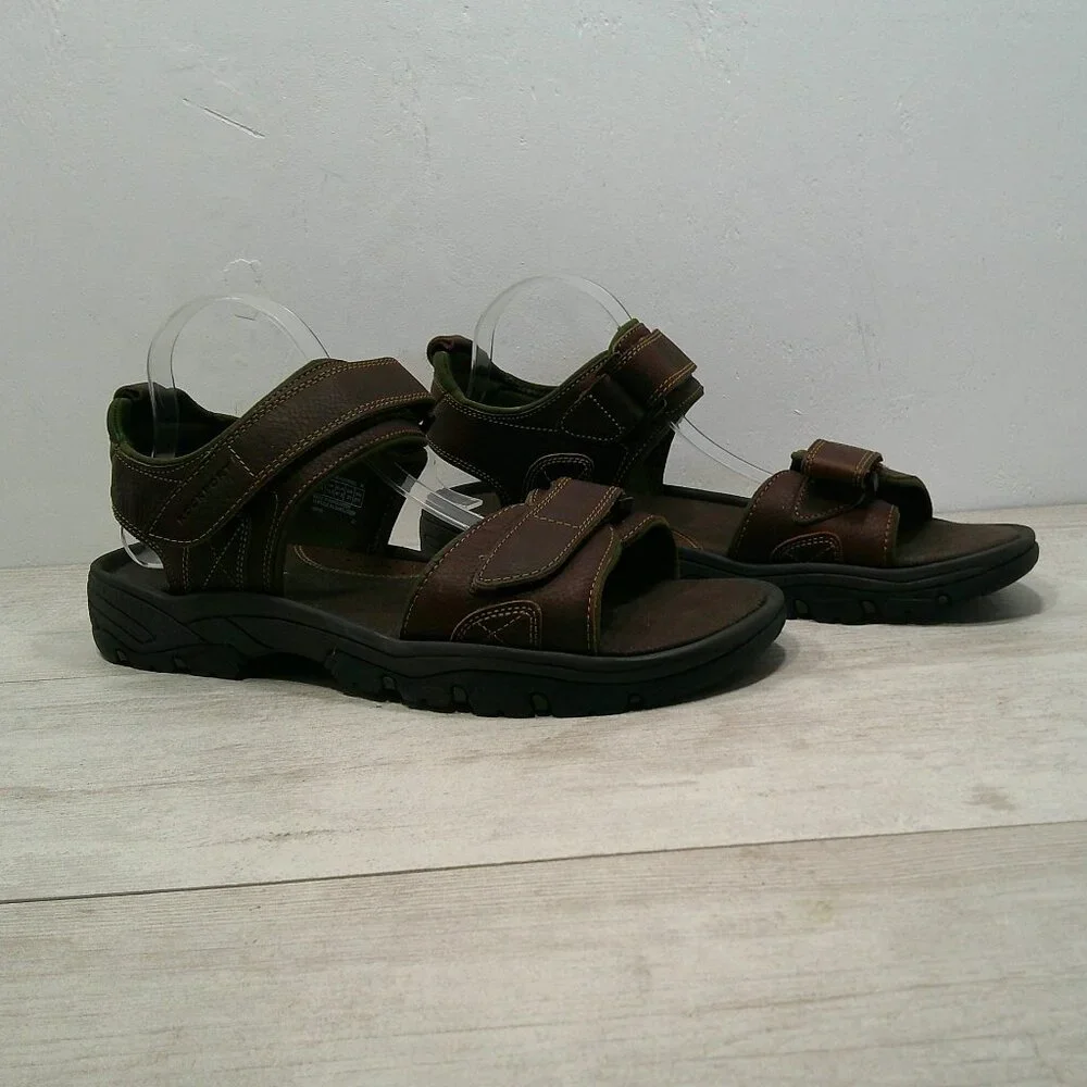 Rockport Men's Rocklake Brown Conag Brown Leather Sport Sandals Size 13 M